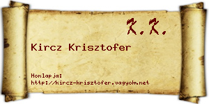Kircz Krisztofer névjegykártya